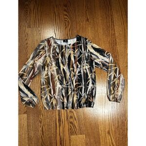 TOVA Klara Blouse Womens EU 38 US M Bamboo Print  Long Sleeve Viscose NWT